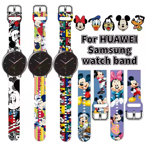 Disney Mickey Watchband for Huawei watch2Pro GT/GT2 Samsung galaxy watch/active2/gear sport/s3 Sz cl