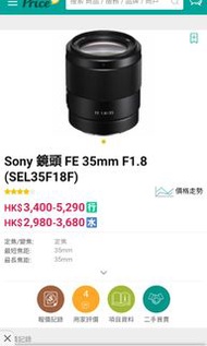 行貨 Sony 鏡頭 FE 35mm F1.8 (SEL35F18F)