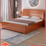 Household 1.2m Simple Solid Wood Bed 1.8 Thick Bed Meter Single Bed Economical Double Bed Owner Bed 
