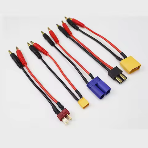 15CM EC5 TRX XT30 XT60 XT90 T Plug Charge Lead to 4.0mm Banana Plugs Charge Cable Silicone Wire 14AW