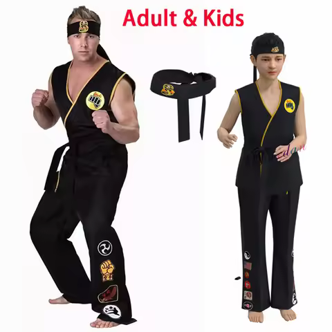 Anime Game KOF Cosplay Costume Cobra Kai Val Armorr Karate Uniform Taekwondo Clothing For Man Kids G