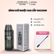 Stainless steel thermos bottle 304 KD-948, capacity 1500ml, keeps heat for over 24 hours - Has conve
