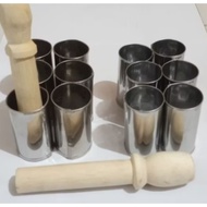 12pcs STAINLESS STEEL PUTU CAKE MOLDS / mini roundRing / RoundRing / Mold size Dm 3-3.5 x H. 7cm