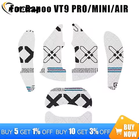 1 Set Mouse Grip Tape Sticker For Rapoo VT9 PRO MINI AIR Non Slip Suck Sweat Black Gaming E-Sports G