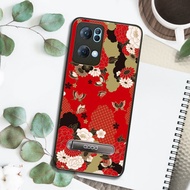 apbs OPPO Reno7 5G 全系列 減震立架手機殼-浮世繪牡丹與蝶