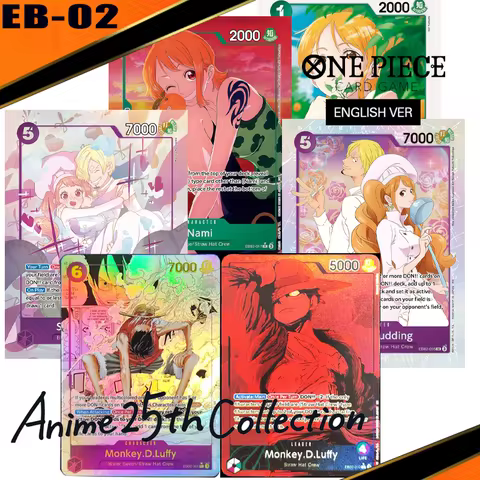 DIY one piece card english series Anime 25th Collection (EB02) MONKEY D LUFFY SANJI PUDDING NAMI COL