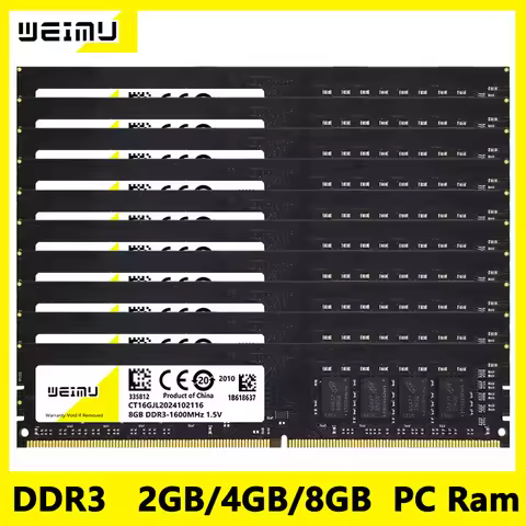10Pcs DDR3 2GB 4GB 8GB Memory Ram PC3 1066 1333 1600 1866Mhz 1.5V 240Pin 8500 10600 12800 Non-ECC DI