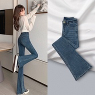 slack bootcut woman bootcut pants seluar bootcut woman Women's Micro Flare Stretch Jeans - Blue Grey
