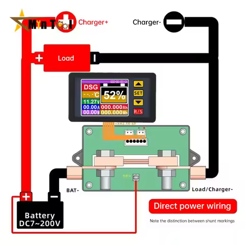 DC7-200V Digital DC Voltmeter Ammeter Battery Capacity Tester Coulomb Meter Fuel Gauge Meter Power S