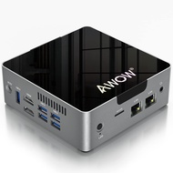 AWOW Mini PC Desktop Computer Intel Celeron J3455 6GB DDR4 128GB SSD/Burst Frequency 2.2 GHz/Dual LA