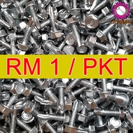 [READY STOCKS] HEX HEAD SELF DRILLING SCREW (RM1) / SKREW KEPALA LAPAN EKOR UDANG / DSM HO THREAD HA