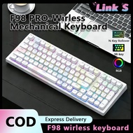 98 Key Wireless Gaming Keyboard 3-Mode Gaming Mechanical Keyboard RGB Blue Switch Office Keyboard