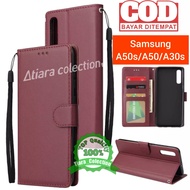 SAMSUNG GALAXY A50 A50S A30S FLIP LEATHER CASE PREMIUM-FLIP WALLET CASE KULIT UNTUK SAMSUNG GALAXY A50 A50S A30S - CASING DOMPET-FLIP COVER LEATHER-SARUNG BUKU HP