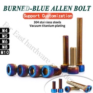 304 Stainless Steel Burnt Blue Cylinder Head Socket Head Cap Screw Titanium Plated Screw Motorcycle 