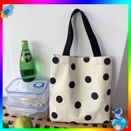 gentlewoman bag tote bag Fashionable simple polka dot girl canvas tote bag for students at work carrying bento lunch box small bag shopping small cloth bag