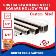 SCM SUS304 Square Hollow Stainless Steel Tube Besi Keluli Square Besi Hollow 304 不锈钢方管 □ 1/2” ~ □ 3/4” DIY Custom Size