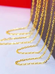 สร้อยคอทองคำ AU750 เงินแท้ 18K โซ่ O โซ่ทองคำขาว โซ่ทองหยดน้ำสำหรับผู้หญิง เครื่องประดับเงินคุณภาพสู