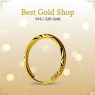 916 Gold Cutting Design Loop Earring