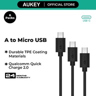 Aukey CB-D17 Qualcomm Quick Charge 2.0 3.0 Micro USB 2.0 Cable (2 x 3M 2 x 1M 2 x 0.3m) 6 Pack