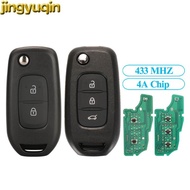 Jingyuqin 2/3B Remote Flip Car Key 433MHZ 4A Chip For Renault Sandero