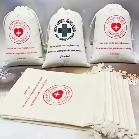 10PCS Spanish Hangover First Aid Kit Anti Resaca Anti Cruda Party Drawstring Bag Packs Hangover Kit 