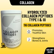 Sports Research, Collagen Peptides Powder | Certified Paleo Friendly and Gluten Free | 454 -  907g, 