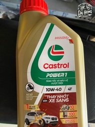 NHỚT XE SỐ CASTROL POWER 1 10W40  1 LÍT VÀ 0.8 LÍT (BÌNH VÀNG)