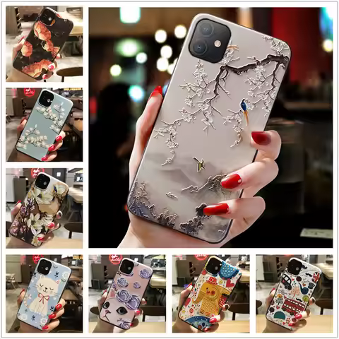 3D Emboss Flower Cover For Xiaomi 11 Lite 5G NE Silicon Soft TPU Phone Case For Xiaomi 11 Lite NE 5G