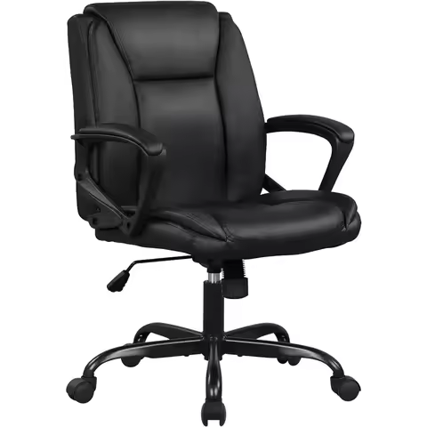Home Office Chair Ergonomic Desk Chair PU Leather Task Chair Executive Rolling Swivel Mid Back