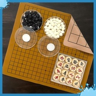 Go Combo 120 - 240 Pieces, Wooden Chinese Chess and Convenient 2-Sided Chess Mat