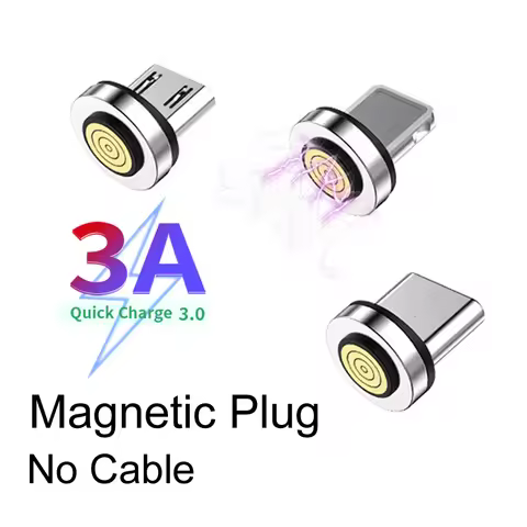 5Pcs Magnetic Plug Fast Charging 7 pin Micro USB Type-C Plug For iPhone Samsung A32 A52 A73 A53 A33 