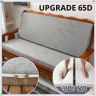 (Customizable)35D/50D/60D/65D Sponge Solid-Wood Sofa 2/3 Seater Cushion Replacement, Washable Zipper