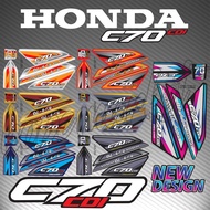 STRIPE MOTOR HONDA C70 GBO(3) CUSTOM NEW MODEL BODY STICKER