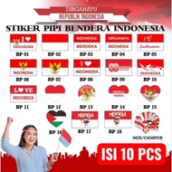 Cheek Stickers - 10pcs Flag Cheek Stickers - Indonesian Flag Cheek Stickers