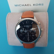 JAM TANGAN PRIA MK ORIGINAL | MK 8661 TALI KULIT COKLAT