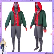 Premium Spider-man Miles Morales Cosplay Costume With Hoodie And Mask Superhero Enthusiasts For
