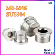 SS304 Hex Flange Pipe Plug (Metric Thread) - Oil Drain Sump Plug for Hydraulic / Engine M8-M48 【XB-Z