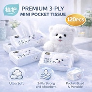 Botare 3 Ply Moisturizing Facial Tissue 120 Sheets | Soft Cotton Lotion Tissue | Mini Pocket Travel 