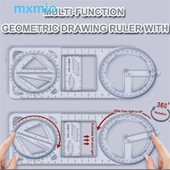 MXMIO Drawing Ruler, Activity Angle Ruler Straight Geometry Ruler, Architecture Transparent Multifun