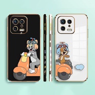 Funny Tom And Jerry Ride Motorbike Side Printed E-TPU Phone Case For XIAOMI POCO F4 F3 M5 M4 X5 X4 X3 C40 F5 F1 REDMI K50 K40 NOTE 12 11 10 S GT PRO PLUS NFC Gaming Turbo 5G