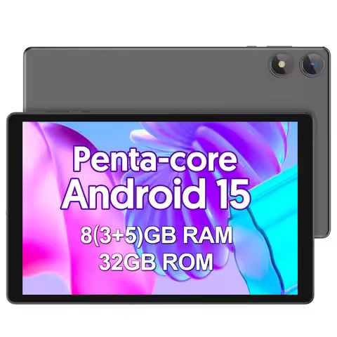 BAKEN Android 15 tablet, 8 (3+5)GB + 32GB storage, penta-core processor, Wi-Fi6, Bluetooth, USB-C, G