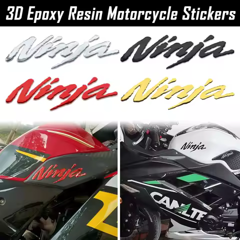 For Ninja 400 650 250 500 300 ZX-6R ZX-9R ZX-10R H2R H2 3D Epoxy Resin Motorcycle Stickers Moto Fuel