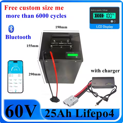 100Ah 60V 60Ah 80Ah 30Ah 60V 40Ah 150Ah 120Ah lifepo4 Lithium battery with Bluetooth APP BMS for Sco