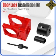 Door Lock Installation Kit for Wooden Doors, Adjustable Hole Saw Jig Set for Knob & Deadbolt, Fits 3