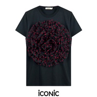 PRE-ORDER 10-14 วัน iCONiC VALEN ROSE  T-SHIRT #7299 เสื้อยืด ตกแต่ง ดอกกุหลาบ ระบาย ลูกไม้ ลายหัวใจ