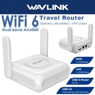 WAVLINK AX3000 Travel VPN Router Portable Mini Wireless Router With Gigabit LAN WAN, OpenVPN, WireGu