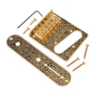 Gold Pattern 6-Saddle Tremolo Bridge & 3-Way Switch Volume Control Plate for Telecaster 6 String Ele