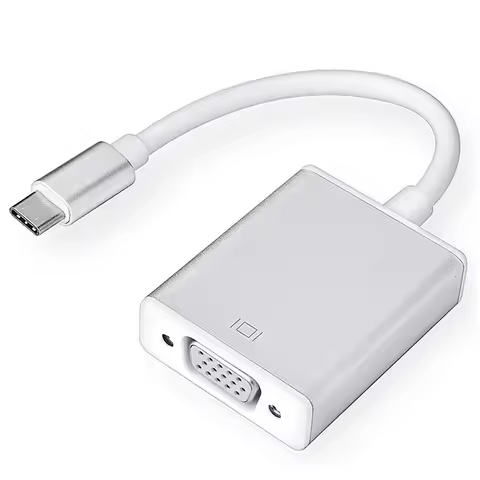 USB-C Male to VGA Female Adapter USB 3.1 Type-C Thunderbolt3 to VGA Converter Compatible with Macboo
