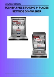 Toshiba DW-14F2(BS)-MY Free Standing 14 Place Settings Dishwasher with Hygiene & Turbo Drying