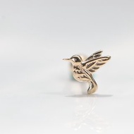 純14K Hummingbird Piercing 金蜂鳥鎖珠耳環(單個)
